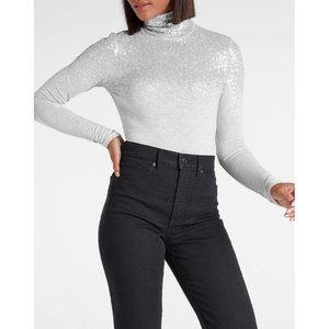 Express Womens M Heather Gray Long Sleeves Cascadi